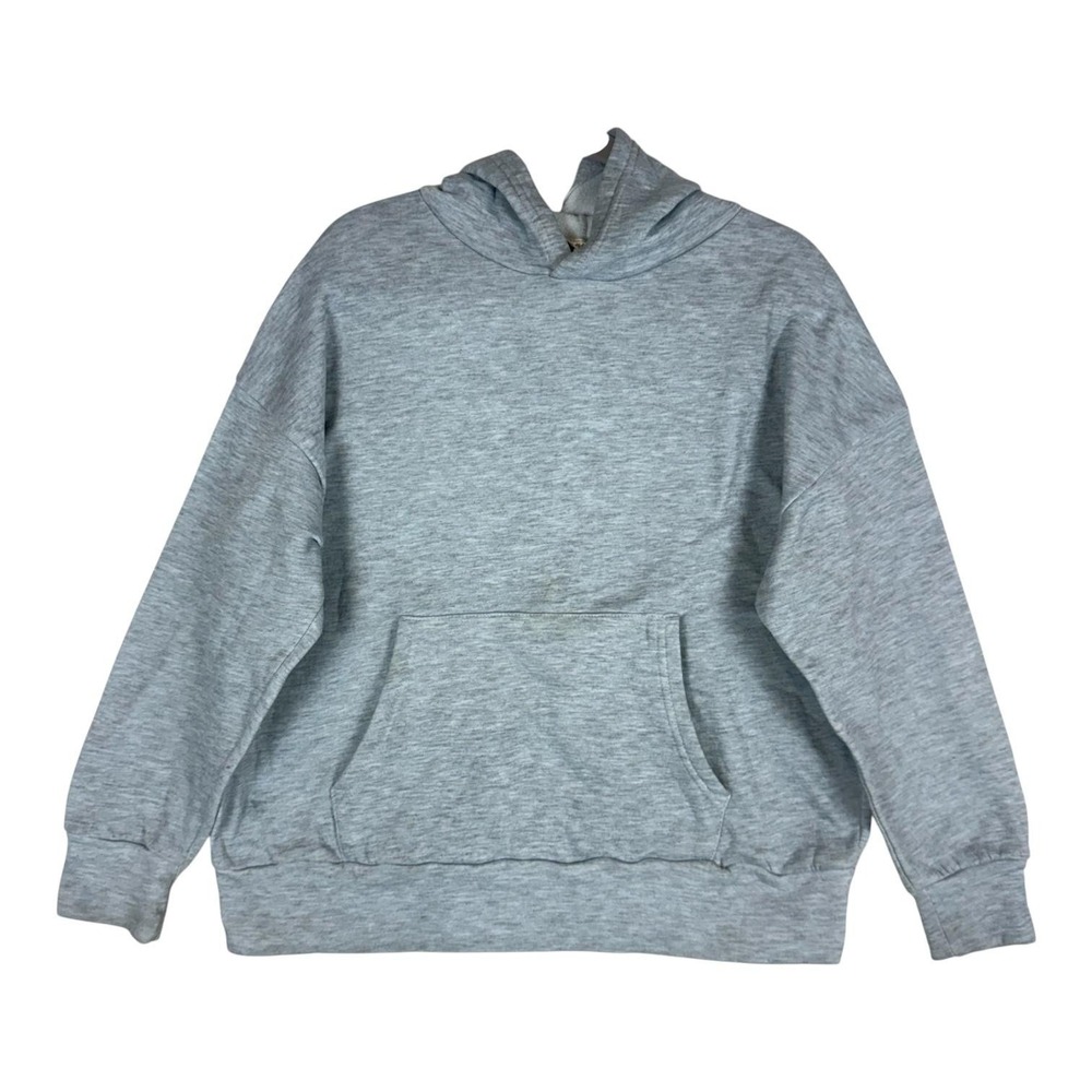 NYC‎ Hoodie Mens XL Gray Pullover Fleece Kangaroo Pocket Solid Basic Sweatshirt